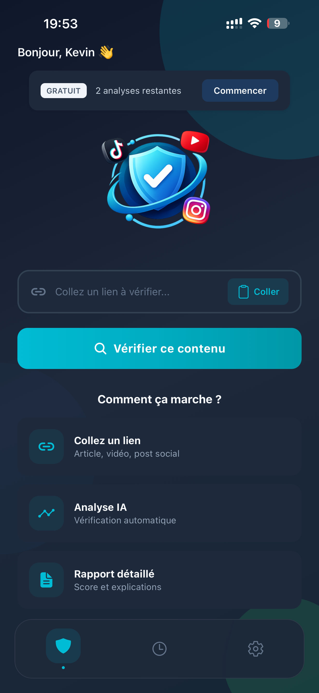 Interface Veriify iPhone